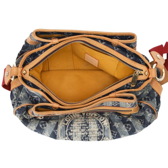 Louis Vuitton Porte Epaule Raye MM Monogram Denim Shoulder Bag M95334 Blue - Picture 8 of 8